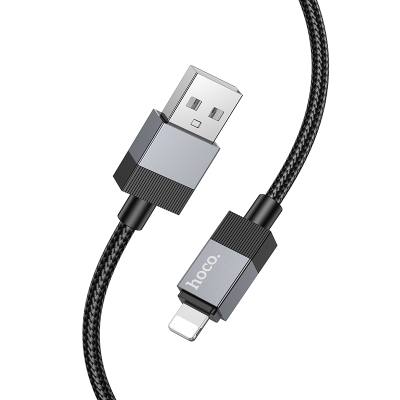 Καλώδιο Hoco X110 Honorific USB-A σε Lightning 2.4A Braided Μαύρο 1m