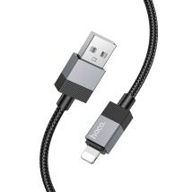 Καλώδιο Hoco X110 Honorific USB-A σε Lightning 2.4A Braided Μαύρο 1m
