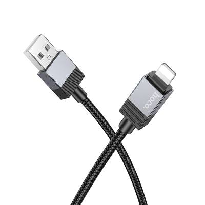 Καλώδιο Hoco X110 Honorific USB-A σε Lightning 2.4A Braided Μαύρο 1m