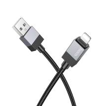 Καλώδιο Hoco X110 Honorific USB-A σε Lightning 2.4A Braided Μαύρο 1m