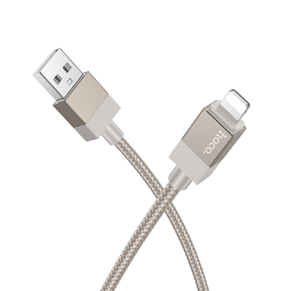 Καλώδιο Hoco X110 Honorific USB-A σε Lightning 2.4A Braided Χρυσό 1m