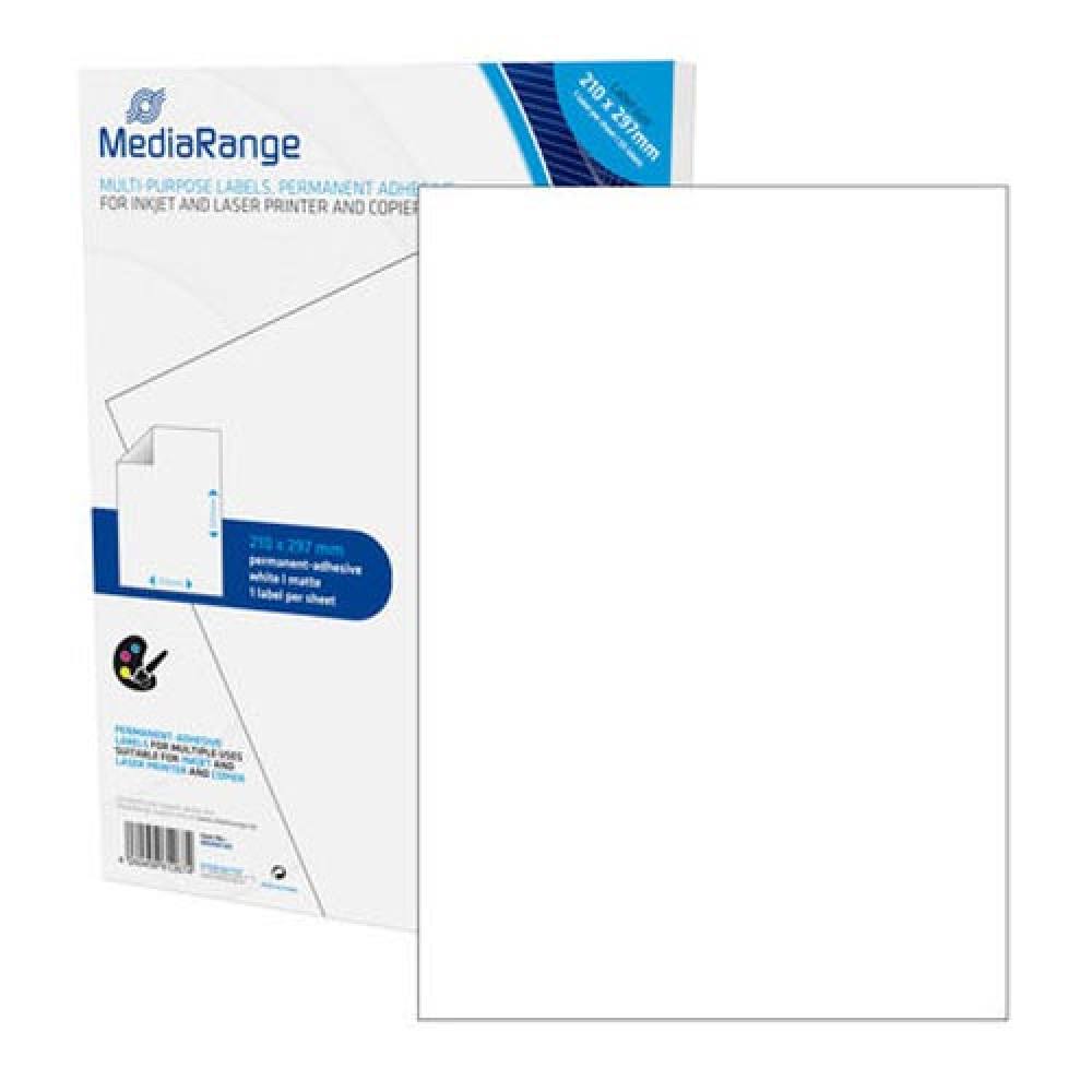 MediaRange Ετικέτες Γενικής Χρήσης 210χ297mm. Λευκές (50 Pack)