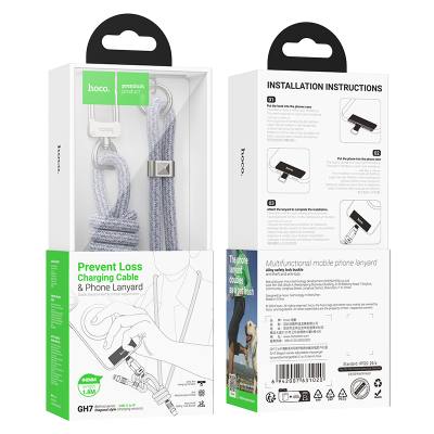 Καλώδιο Φόρτισης/Λουράκι Λαιμού Hoco GH7 USB-C to Lightning PD20W Braided Μπλέ 1.8m