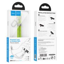 Hoco GH5 Καλώδιο Φόρτισης/Λουράκι Καρπού USB-C σε Lightning PD20W Braided Πράσινο 22cm