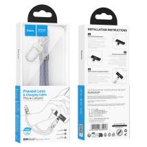 Hoco GH5 Καλώδιο Φόρτισης/Λουράκι Καρπού USB-C σε Lightning  PD20W Braided Μπλέ 22cm