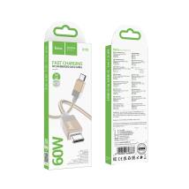 Καλώδιο Hoco X110 Honorific USB-C σε USB-C 60W Braided Χρυσό 1m