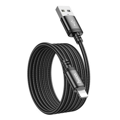 Καλώδιο σύνδεσης X89 Wind USB-A σε Lightning 2.4A Braided Μαύρο 2m