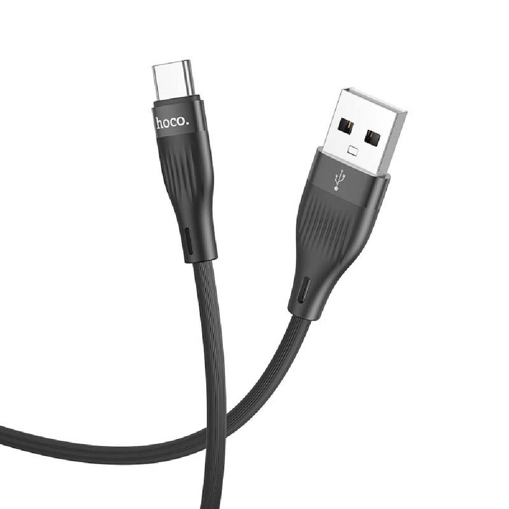 Καλώδιο σύνδεσης Hoco DU45 Sturdy USB-A σε USB-C 3.0A για Γρήγορη Φόρτιση και Μεταφορά Δεδομένων Μαύρο 1m
