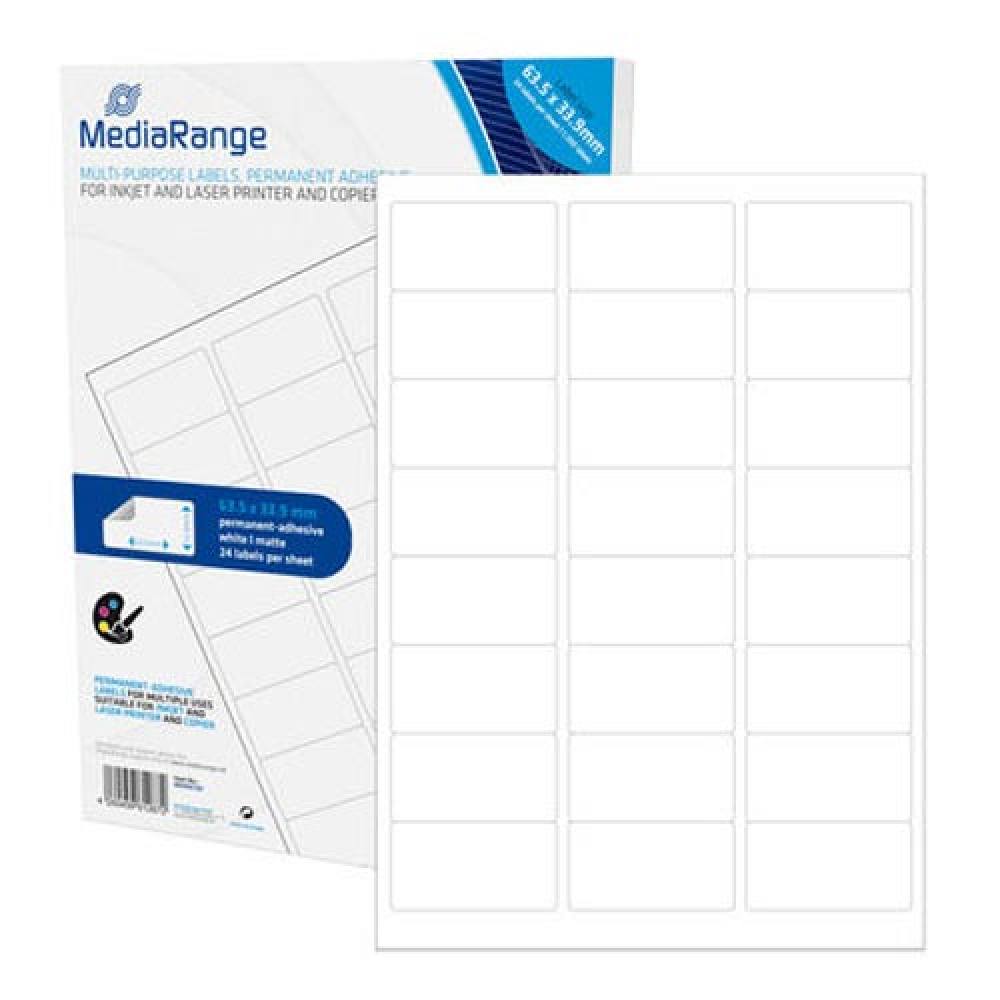 MediaRange Ετικέτες Γενικής Χρήσης 63.5χ33.9mm. Λευκές (1.200 Pack)