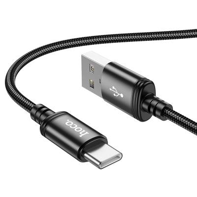 Καλώδιο Hoco X89 Wind USB σε USB-C 3A Braided Μαύρο 1m