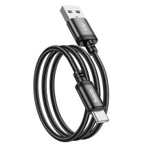 Καλώδιο Hoco X89 Wind USB σε USB-C 3A Braided Μαύρο 1m