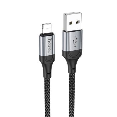 Καλώδιο Hoco X102 Fresh USB-A σε Lightning 2.4A Braided Μαύρο 1m