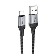 Καλώδιο Hoco X102 Fresh USB-A σε Lightning 2.4A Braided Μαύρο 1m
