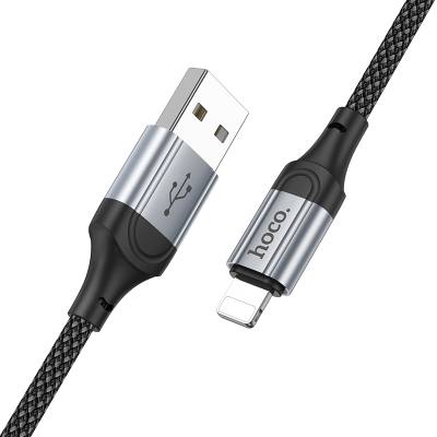Καλώδιο Hoco X102 Fresh USB-A σε Lightning 2.4A Braided Μαύρο 1m