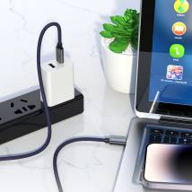Καλώδιο Hoco U134 Primero USB-C σε USB-C 5.0A 240W Braided Μπλε 1.8m