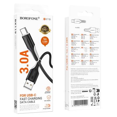 Καλώδιο Borofone BX119 USB σε USB-C 3A Μαύρο 1m