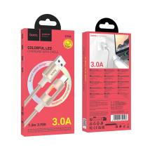 Καλώδιο Hoco U144 USB-A σε USB-C Fast Charging 2.4A με Φωτισμό Braided Χρυσό 1.2m
