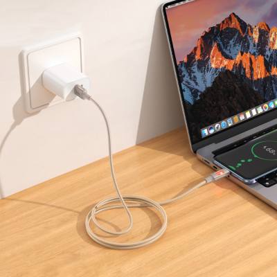 Καλώδιο Hoco U144 USB-A σε USB-C Fast Charging 2.4A με Φωτισμό Braided Χρυσό 1.2m