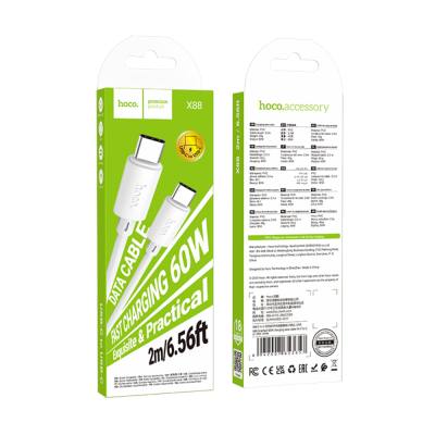 Καλώδιο Hoco X88 Gratified USB-C σε USB-C 60W 3A Λευκό 2m