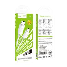 Καλώδιο Hoco X88 Gratified USB-C σε USB-C 60W 3A Λευκό 2m