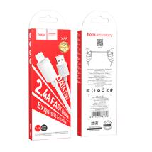Καλώδιο Hoco X88 Gratified USB-A σε Lightning 2.4A Λευκό 2m