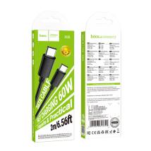 Καλώδιο Hoco X88 Gratified USB-C σε USB-C 60W 3A Μαύρο 2m
