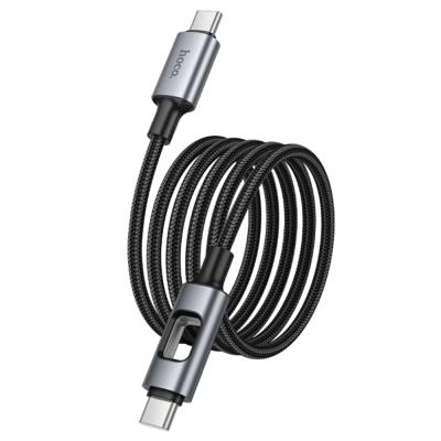Καλώδιο Hoco U144 USB-C σε USB-C 60W Fast Charging 3A με Φωτισμό Braided Μαύρο 1.2m