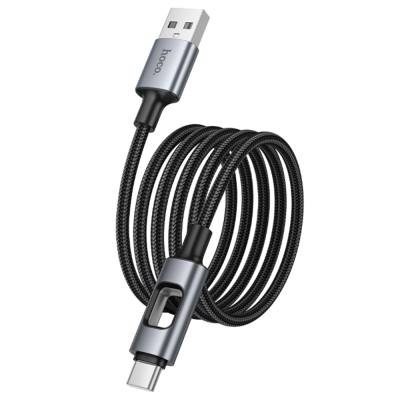 Καλώδιο Hoco U144 USB-A σε USB-C Fast Charging 2.4A με Φωτισμό Braided Μαύρο 1.2m