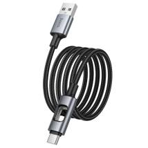 Καλώδιο Hoco U144 USB-A σε USB-C Fast Charging 2.4A με Φωτισμό Braided Μαύρο 1.2m