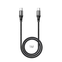Καλώδιο Hoco X50 Exquisito USB-C σε USB-C 100W 5.0A/20V Braided Μαύρο 1m