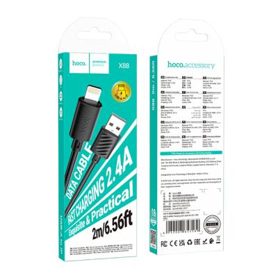 Καλώδιο Hoco X88 Gratified USB-C σε Lightning 2.4A Μαύρο 2m