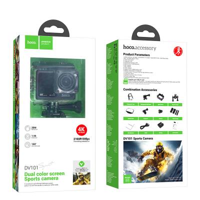 Sports Camera  Hoco DV101 2160p/30fps 4K 30M Waterproof (με Θήκη) και Wifi