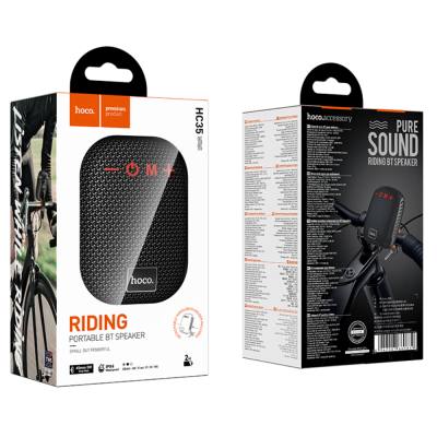 Φορητό Ηχείο Hoco HC35 5W BT v5.4 TF CARD AUX USB FM 500mAh IPX4 με Κλιπ Στήριξης Τιμονιού Μαύρο