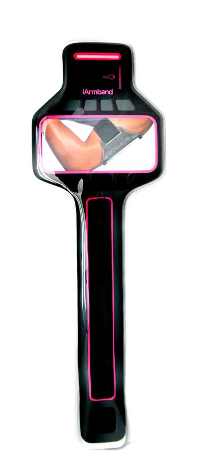 Θήκη Μπράτσου Ancus για Κινητά Τηλέφωνα έως 6.2" 13x6cm Μαύρη-Ρόζ