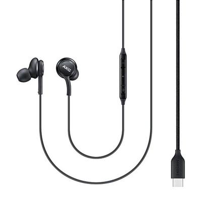 Hands Free Stereo Samsung Earphones EO-IC100BB USB-C Μαύρο με Μικρόφωνο και Πλήκτρο Λειτουργίας 1.2m