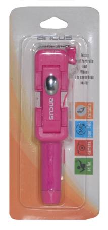 Selfie Stick Ancus Colour Μώβ με Καλώδιο Jack 3.5mm (Μήκος Κονταριού 13.5cm, Μήκος Ανοίγματος 65cm)