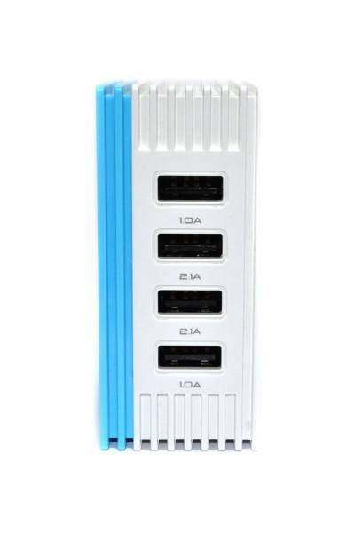 Φορτιστής Ταξιδίου Ancus Multi Charger 4 Usb 4.2A Λευκό - Μπλέ