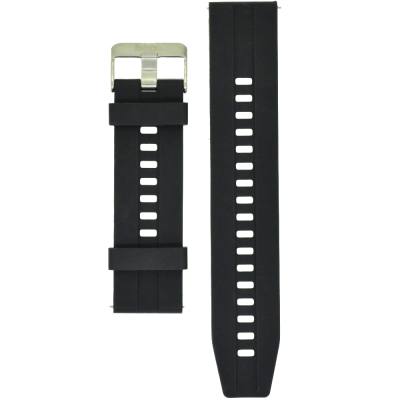 Ανταλλακτικό Watchband Hoco 20mm Universal Μαύρο Silicon Band με Ασημί Αγκράφα