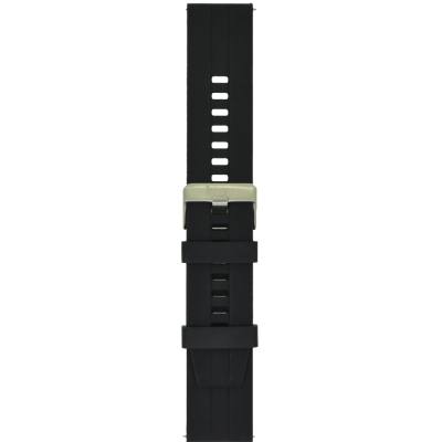 Ανταλλακτικό Watchband Hoco 20mm Universal Μαύρο Silicon Band με Ασημί Αγκράφα