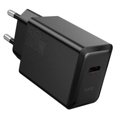 Φορτιστής Ταξιδίου Hoco N68 Nuevo με 1 Εξόδο Φόρτισης USB-C PD20W 5V 3.0A  Μαύρος