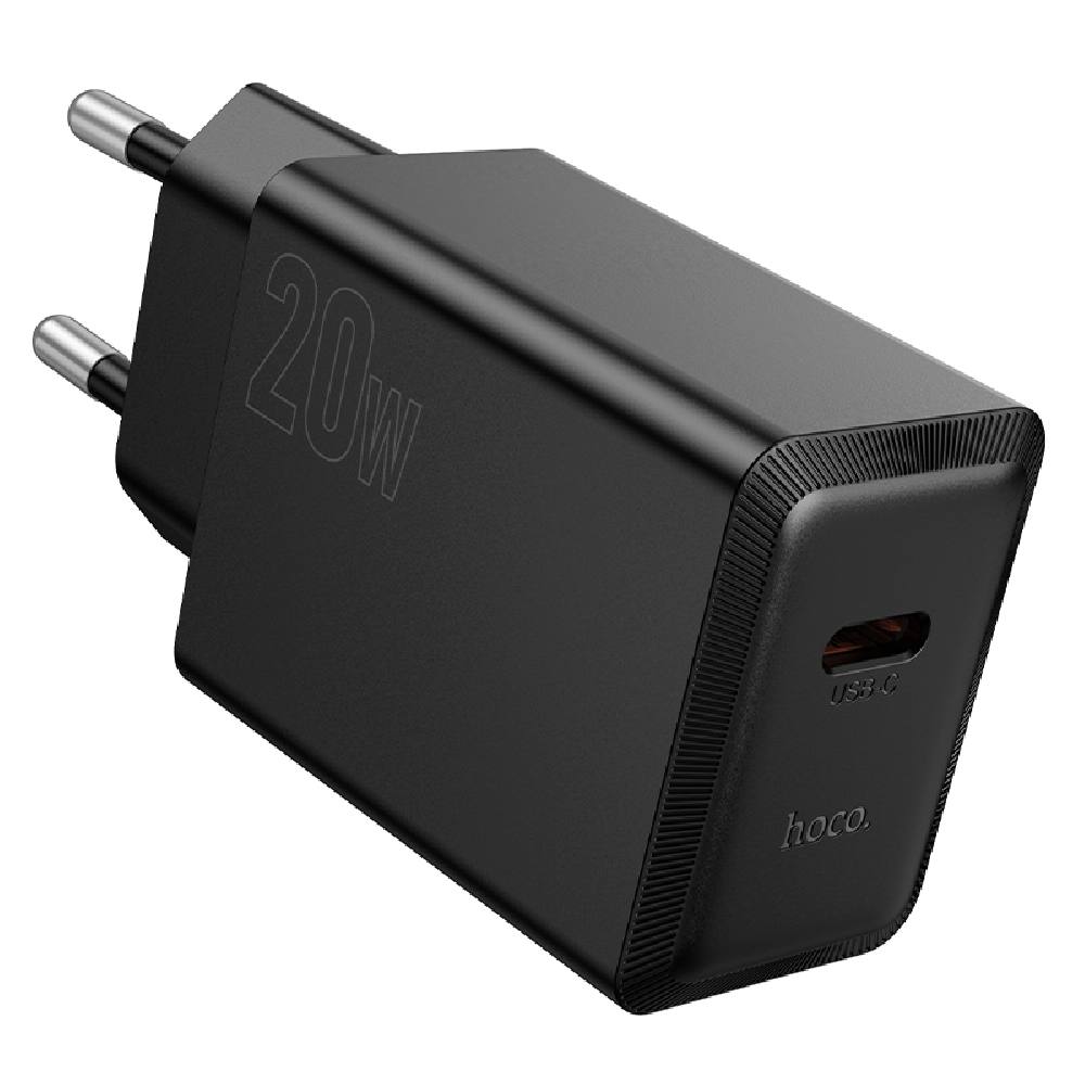 Φορτιστής Ταξιδίου Hoco N68 Nuevo με 1 Εξόδο Φόρτισης USB-C PD20W 5V 3.0A  Μαύρος