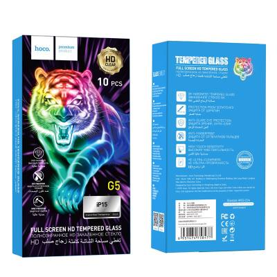 Tempered Glass Hoco G5 0.33mm Full Silk Screen HD 2.5D για Apple iPhone 15 / iPhone 16 Σετ 10τεμ.