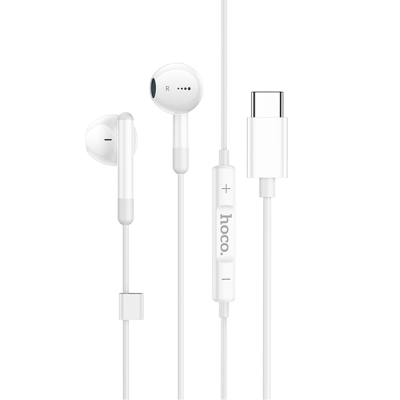 Hands Free Hoco M93 Earphones Stereo USB-C Συμβατά με Όλες τις Συσκευές USB-C Άσπρο 1.2μ