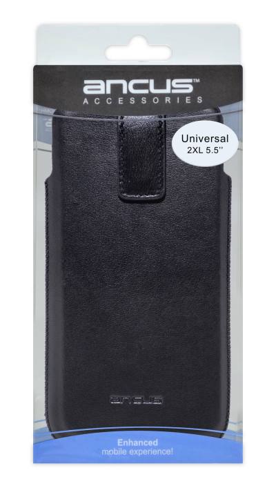 Θήκη Protect Ancus Universal 2XL έως 6.2" Δέρμα Μαύρη με Θήκη Κάρτας