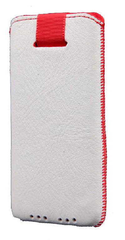 Θήκη Protect Ancus για Apple iPhone SE 5 5S 5C Nokia 105 TA-1174 και Huawei Y360 Old Leather Λευκή με Κόκκινη Ραφή