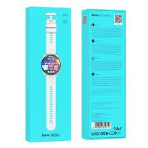 Smartwatch Hoco Y7 Pro IP67 με Δυνατότητα Κλήσεων Silicon Band Ασημί