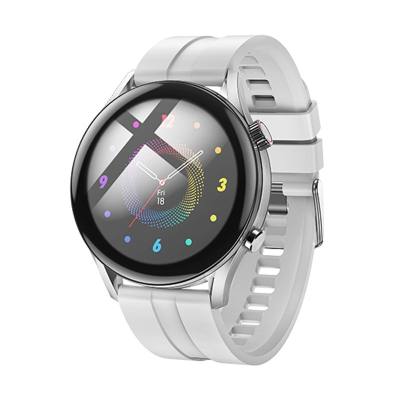 Smartwatch Hoco Y7 Pro IP67 με Δυνατότητα Κλήσεων Silicon Band Ασημί
