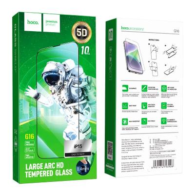 Tempered Glass Hoco Premium Series G16 Full Screen HD 5D Large Arc 0.4mm 9H για Apple  iPhone 15 Σετ 10τεμ.