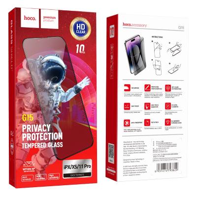 Tempered Glass Hoco Premium Series G15 0.33mm 30 Μοίρες Privacy Angle για Apple iPhone XS Max / iPhone 11 Pro Max Σετ 10τεμ.