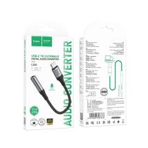 Εξωτερική Κάρτα Ήχου Hoco LS36 Fresh USB-C to 3.5mm Hi-Fi Braided 12cm Μαύρο